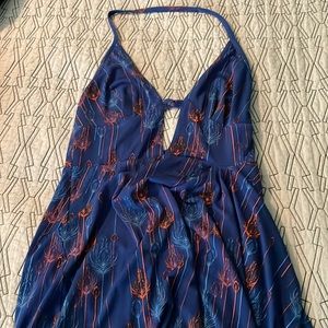 Free People tropical daydream halter top backless summer dress size XS (0-2)